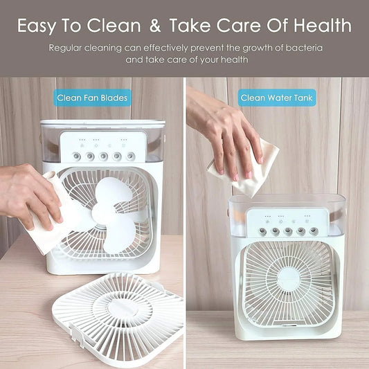 Portable Air Conditioner Fan 7 Color Changing Light (Big 1 Pc)