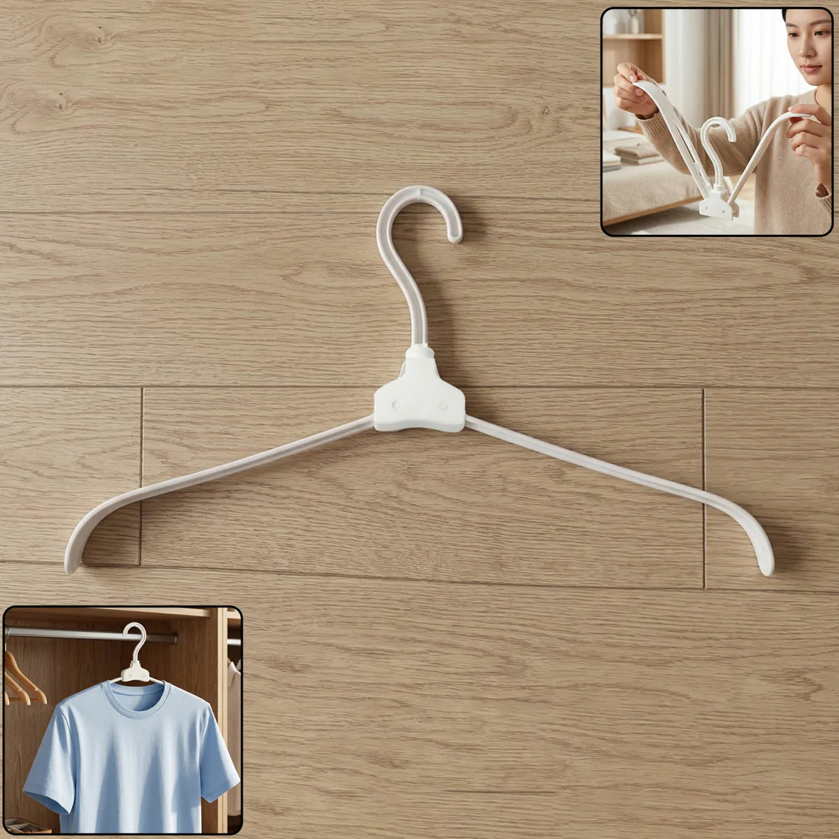 Premium Foldable Plastic Clothes Hanger 10 Pc